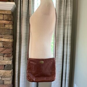 Margot brown leather crossbody purse